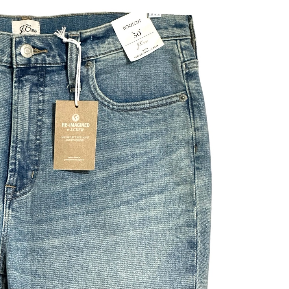 J Crew NWT Full Length Light Seacoast Wash Pocket Perfecting Bootcut Jeans SZ 30 - Picture 8 of 15